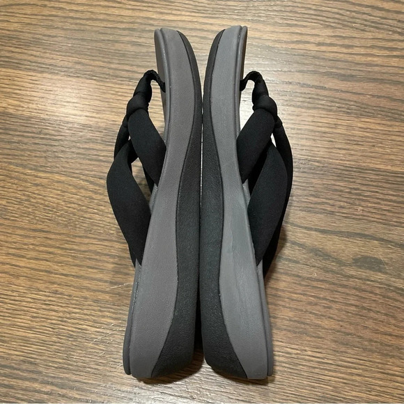 NWOT Clarks Cloudsteppers Arla Jane Black Fabric Wedge Sandals Women's 11 - Picture 6 of 14
